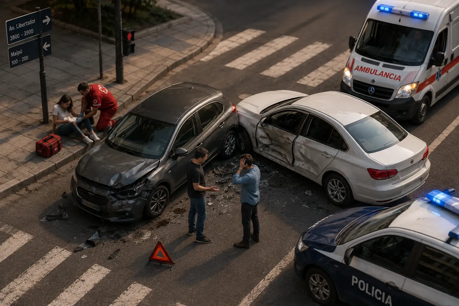 Abogado de accidentes de tránsito en CABA, GBA y Buenos Aires, colisiones de automotor, motovehículos, atropellamiento de peatones, terceros transportados y siniestros con transporte público. Citación en garantía de la aseguradora, peritaje accidentológico y reconstrucción mecánica del hecho.